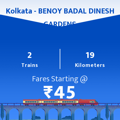 Kolkata To BENOY BADAL DINESH GARDENS Trains